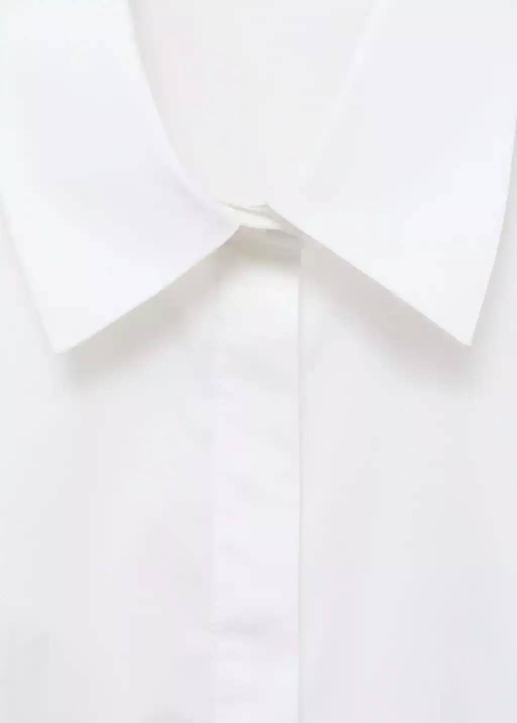 White Slim-Fit Poplin Shirt, , large image number 6