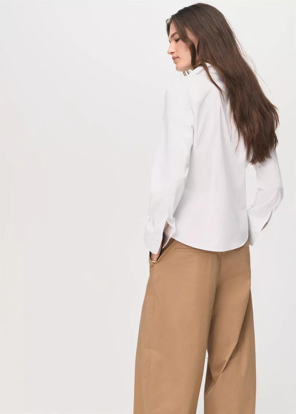 White Slim-Fit Poplin Shirt, , large image number 7
