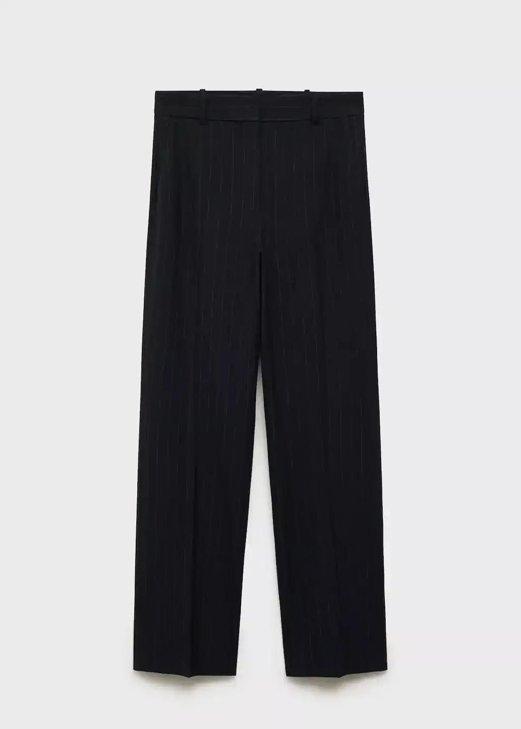 Navy Straight-Fit Suit Trousers, , large image number 3