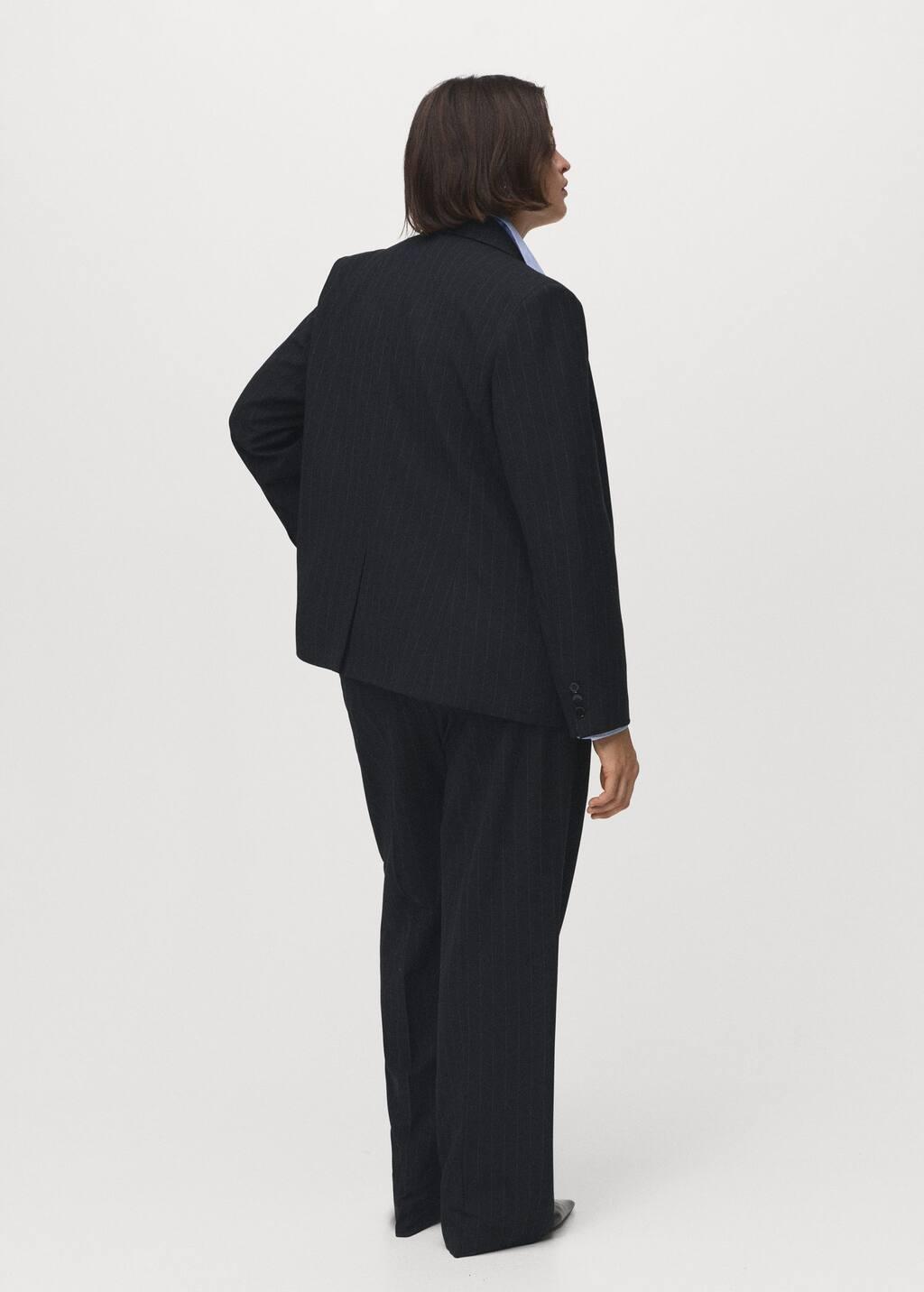 Navy Straight-Fit Suit Trousers, , large image number 5