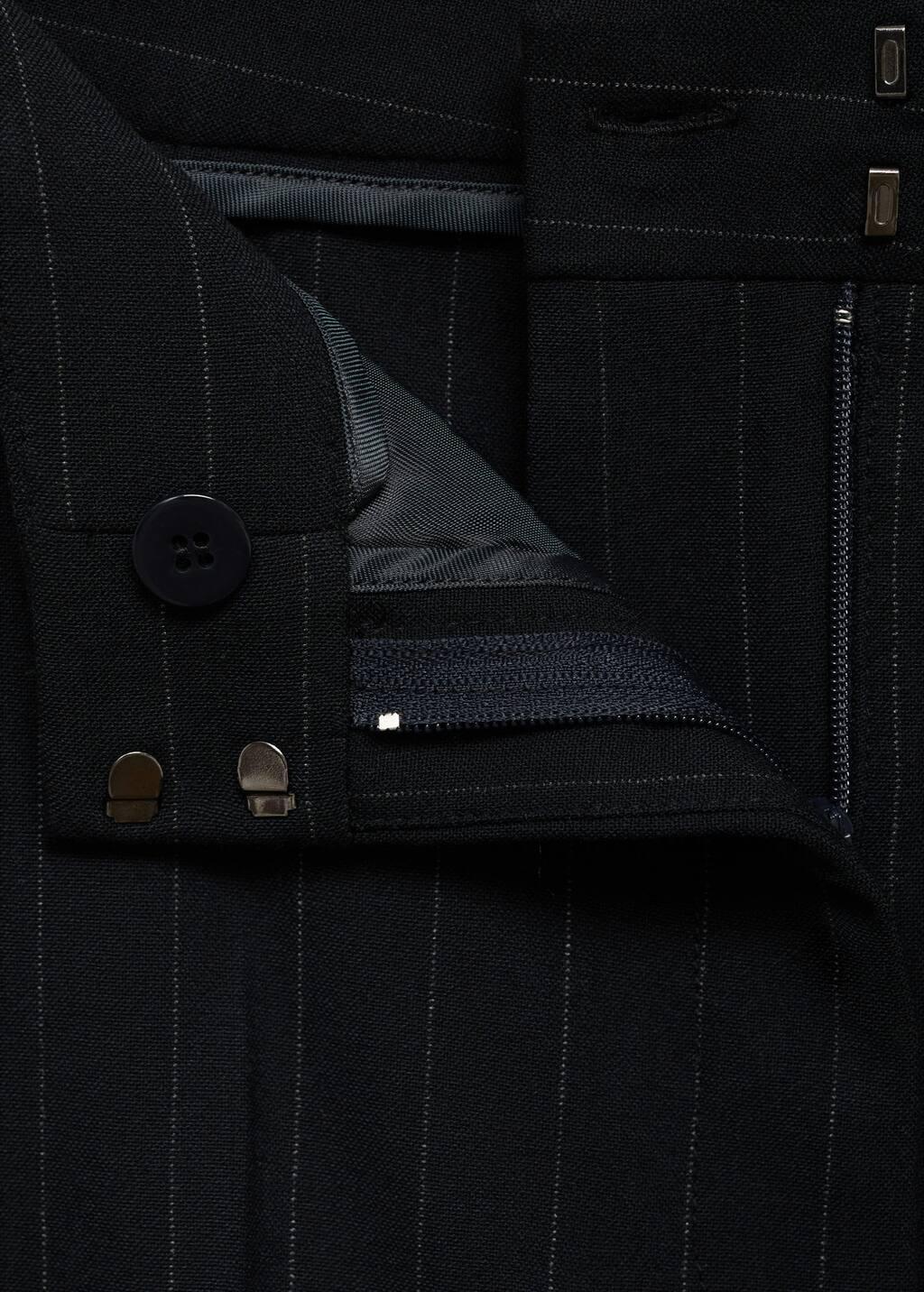 Navy Straight-Fit Suit Trousers, , large image number 7