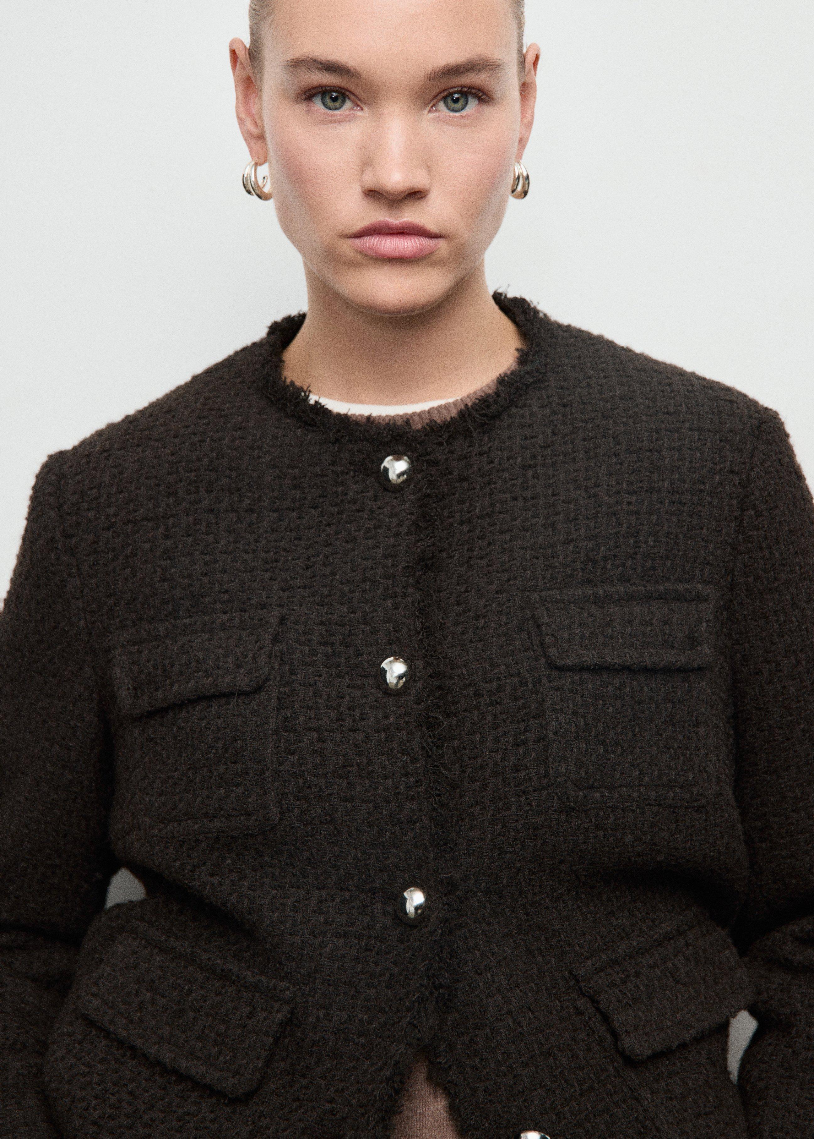 Brown Tweed Jacket With Frayed Ends, 0201_30, large image number 4