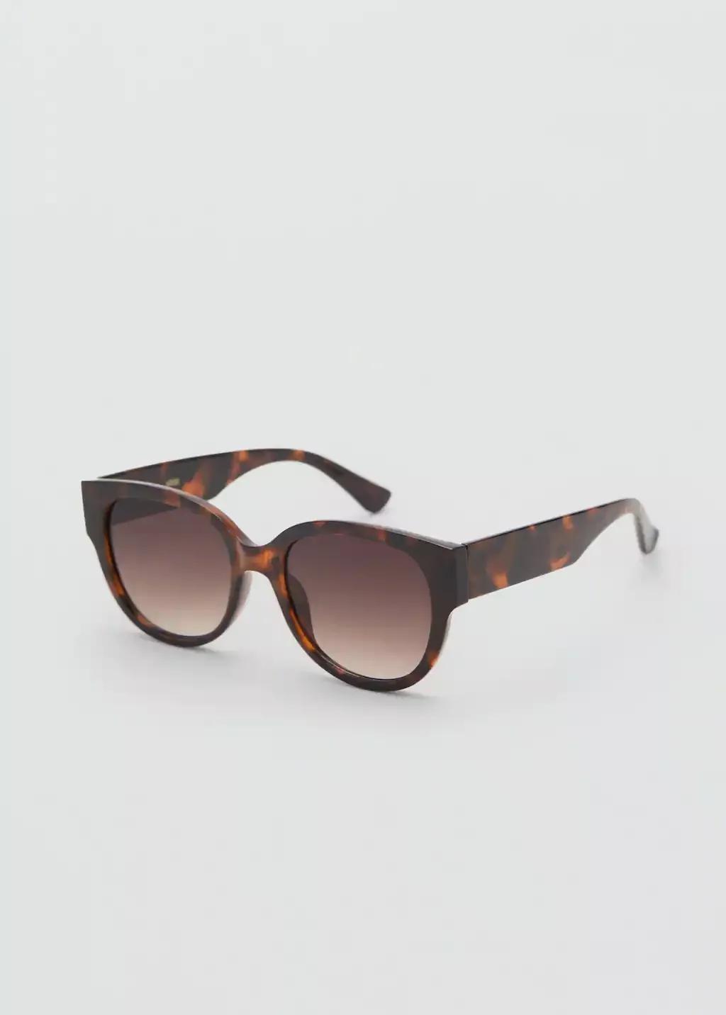 Brown Round-Framed Sunglasses, Dark Brown, large image number 0