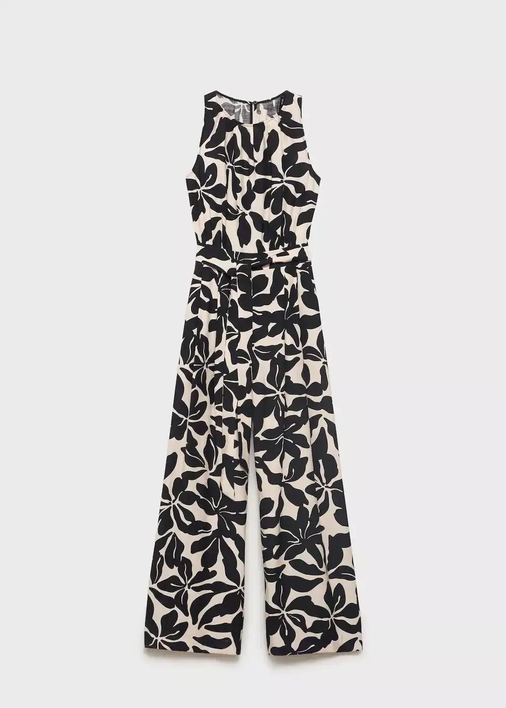 Black Belt Printed Jumpsuit, , large image number 3