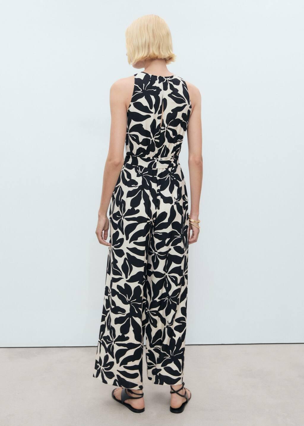Black Belt Printed Jumpsuit, , large image number 5