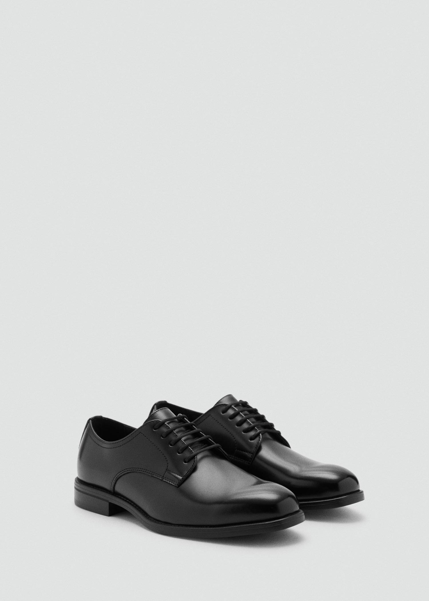 Black Blucher Suit Shoes, Black, large image number 0