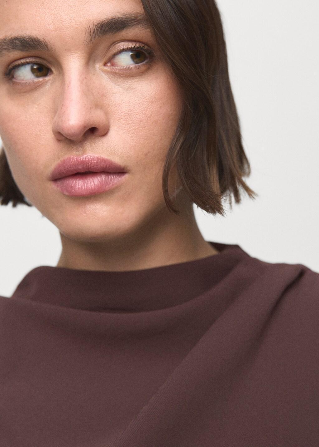 Brown Cowl Neck Belted Jumpsuit, 0201_32, large image number 8