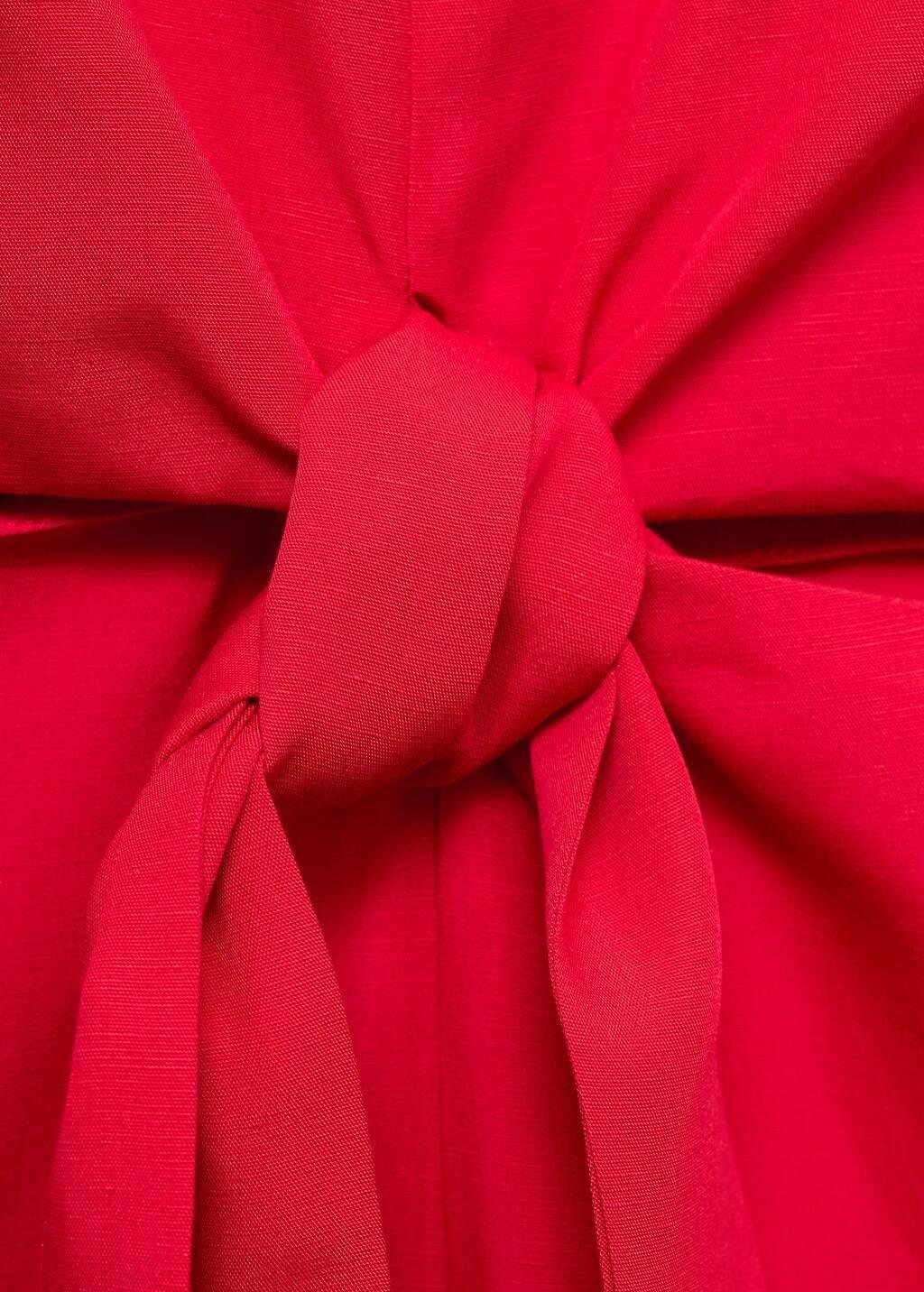 Red Lyocell Jumpsuit With Cut-Out And Knot Detail, , large image number 1