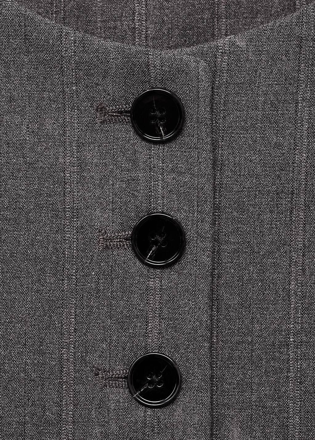 Grey Waistcoat With Jewel Buttons, Grey, large image number 1