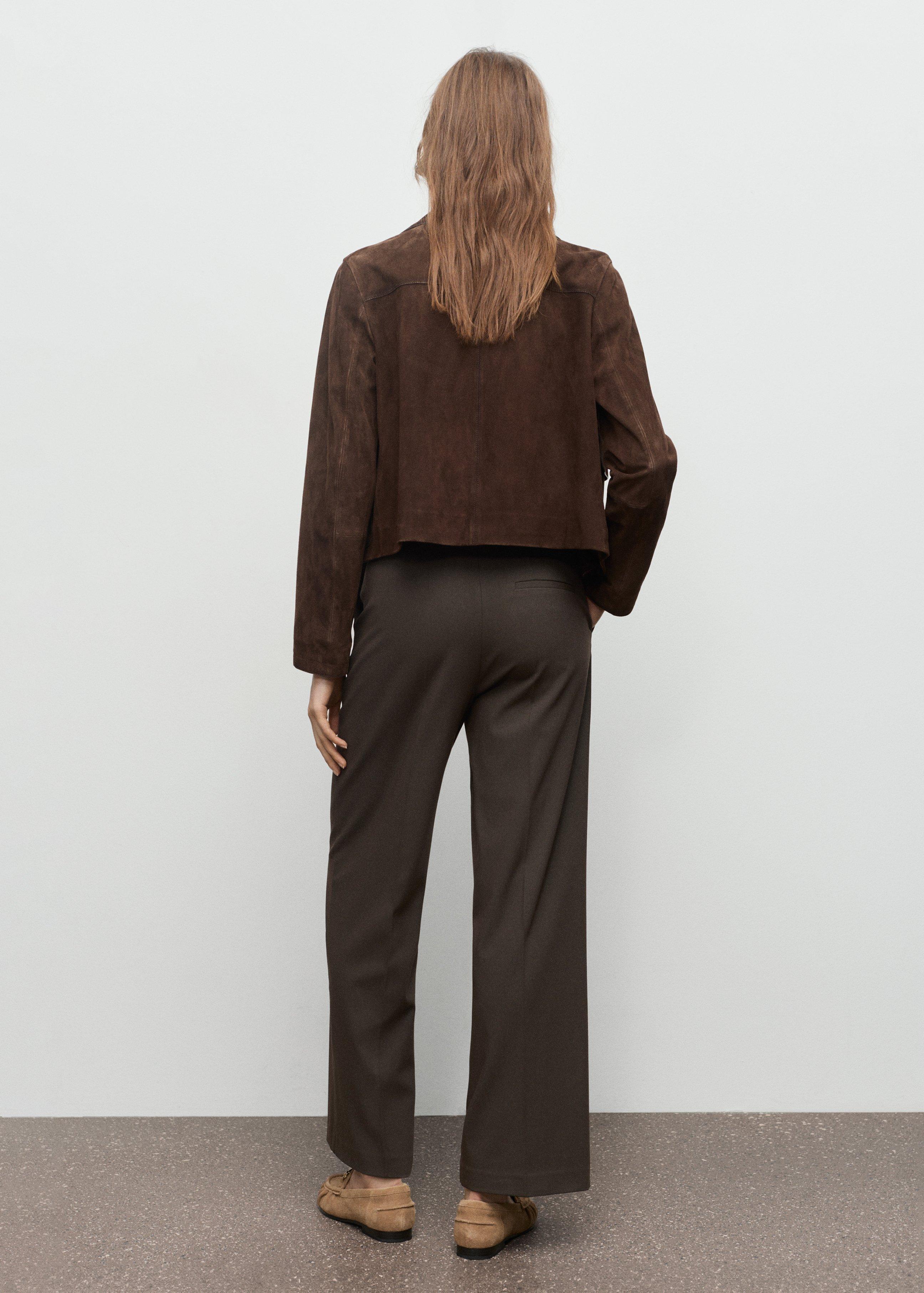 Khaki Mid-Rise Cropped Straight-Leg Trousers, 0201_37, large image number 1