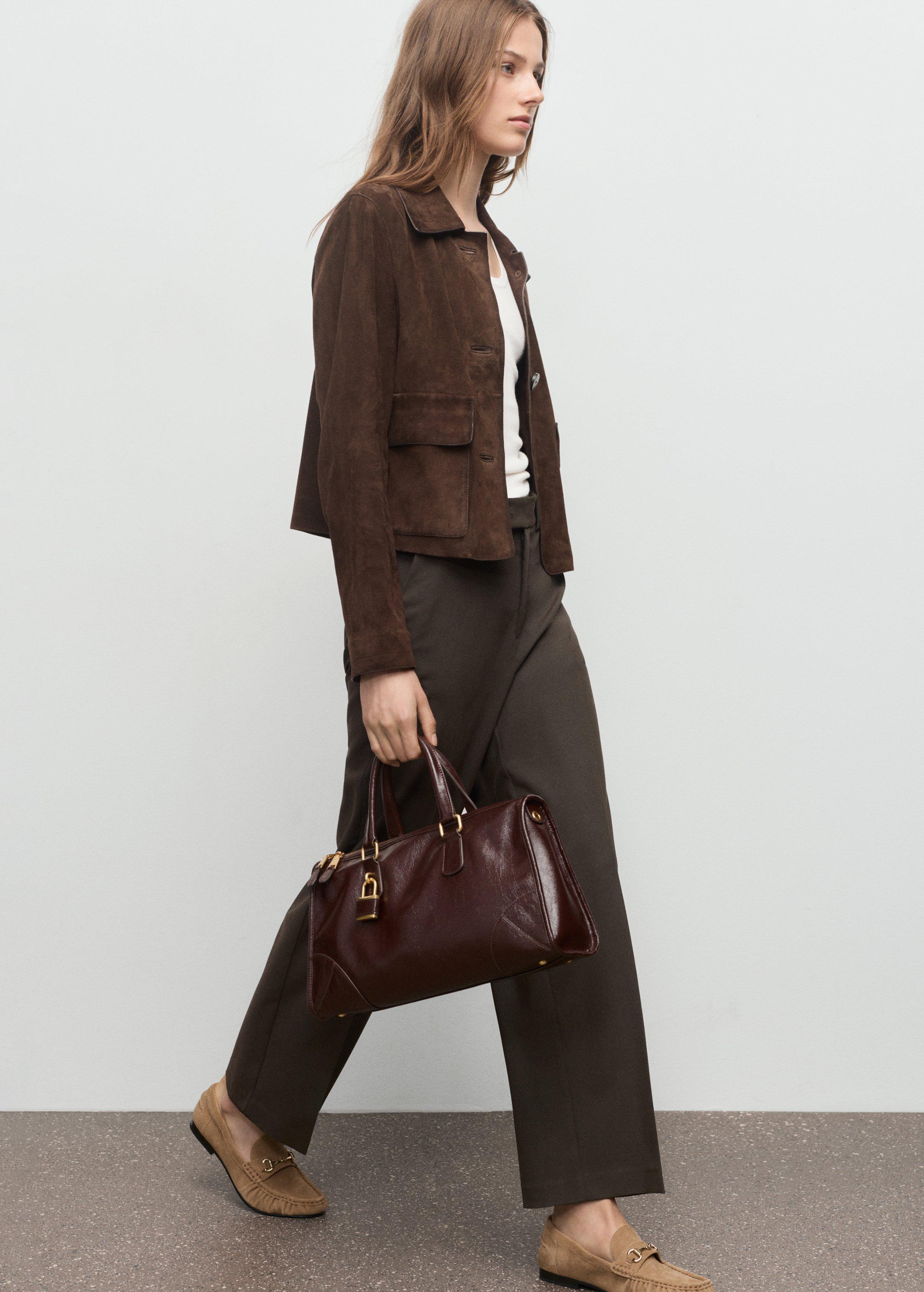 Khaki Mid-Rise Cropped Straight-Leg Trousers, 0201_37, large image number 3