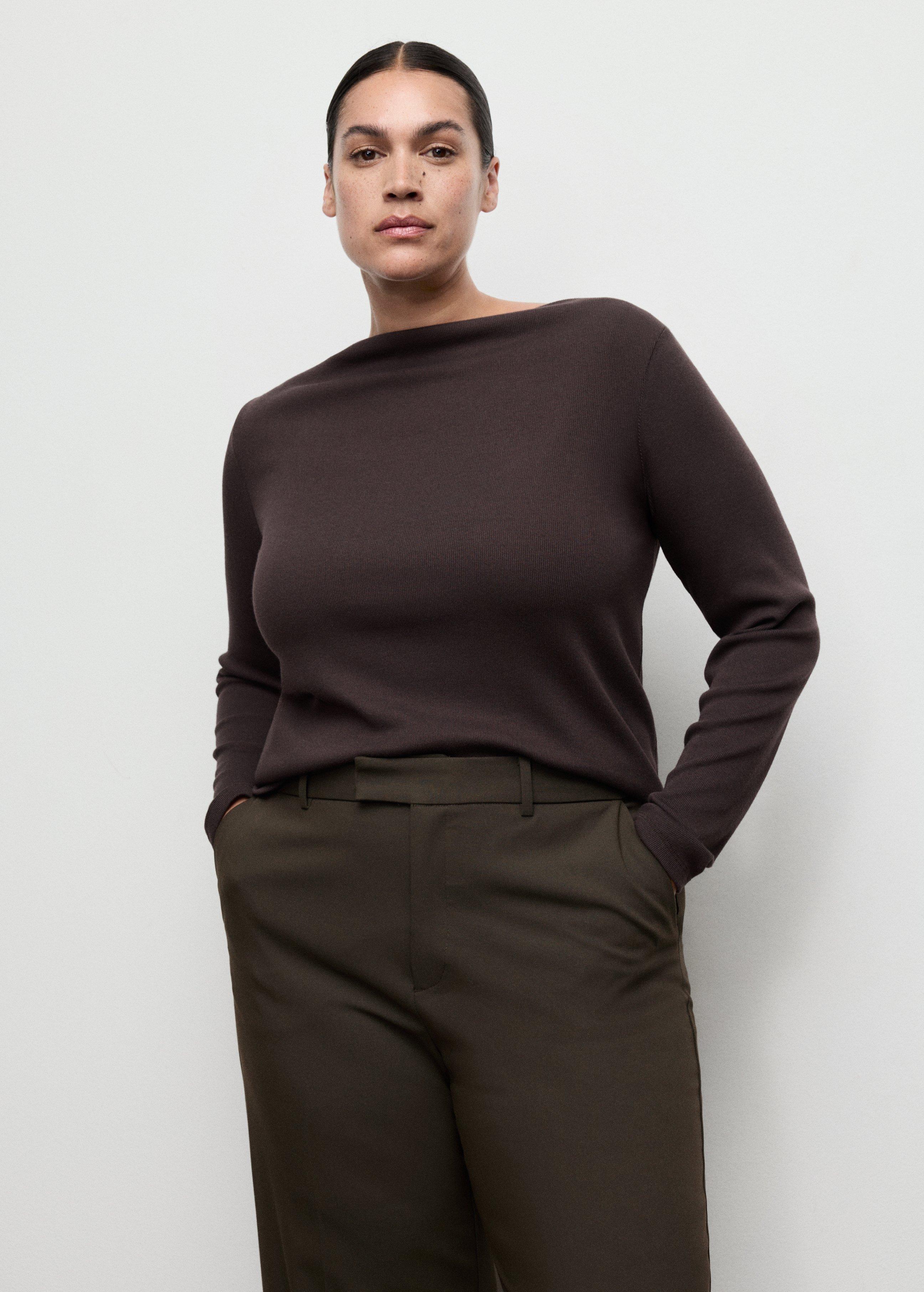 Khaki Mid-Rise Cropped Straight-Leg Trousers, 0201_37, large image number 7