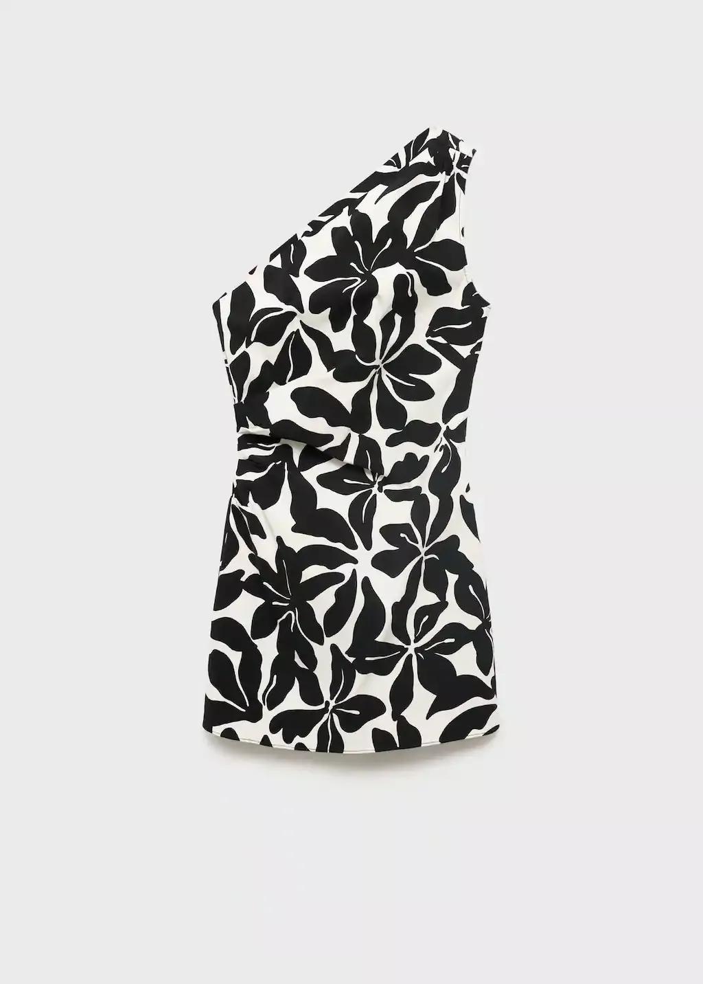 Black Asymmetric Mini Dress, , large image number 3