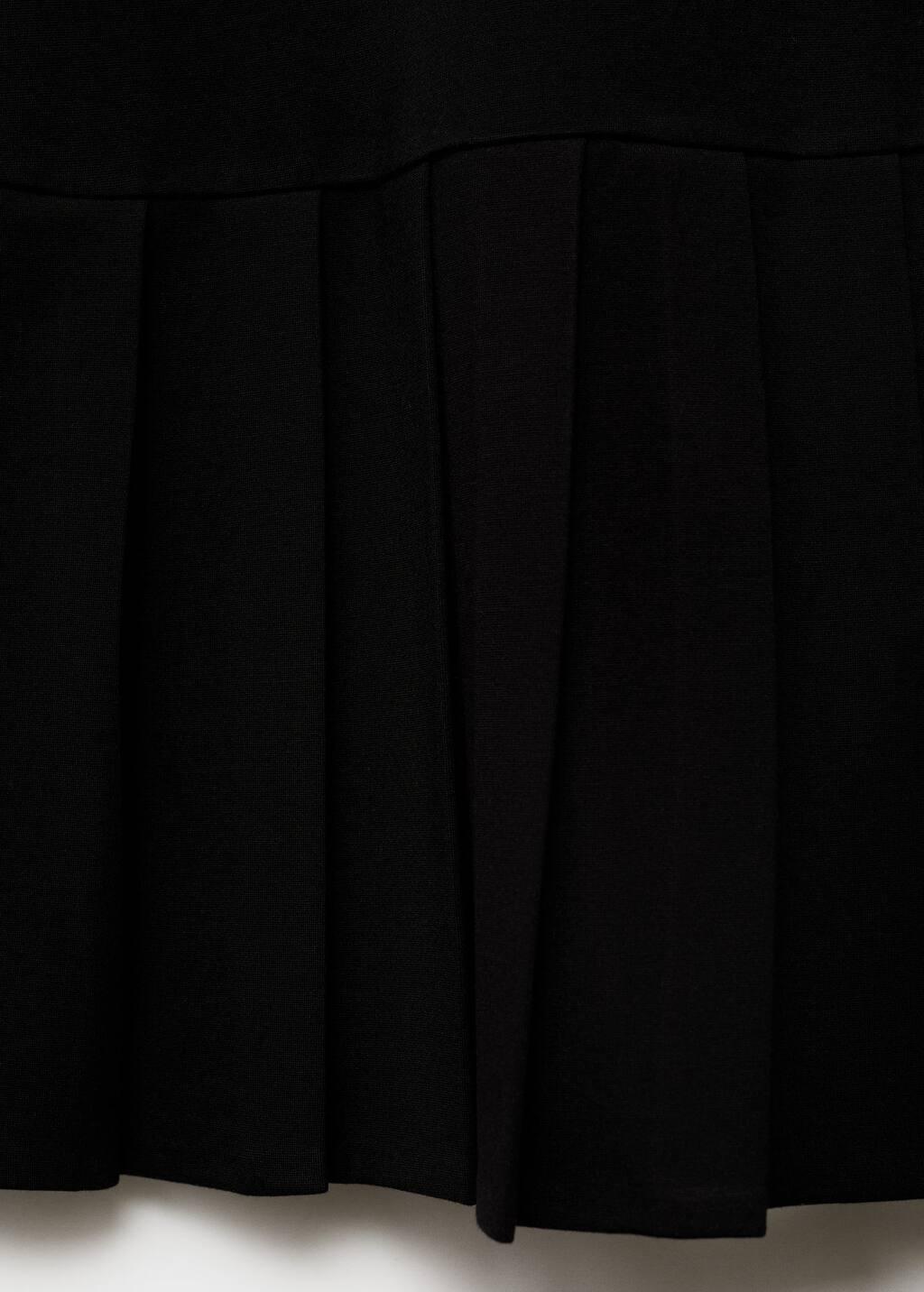 Black Pleated Short Dress, 0201_99, large image number 4