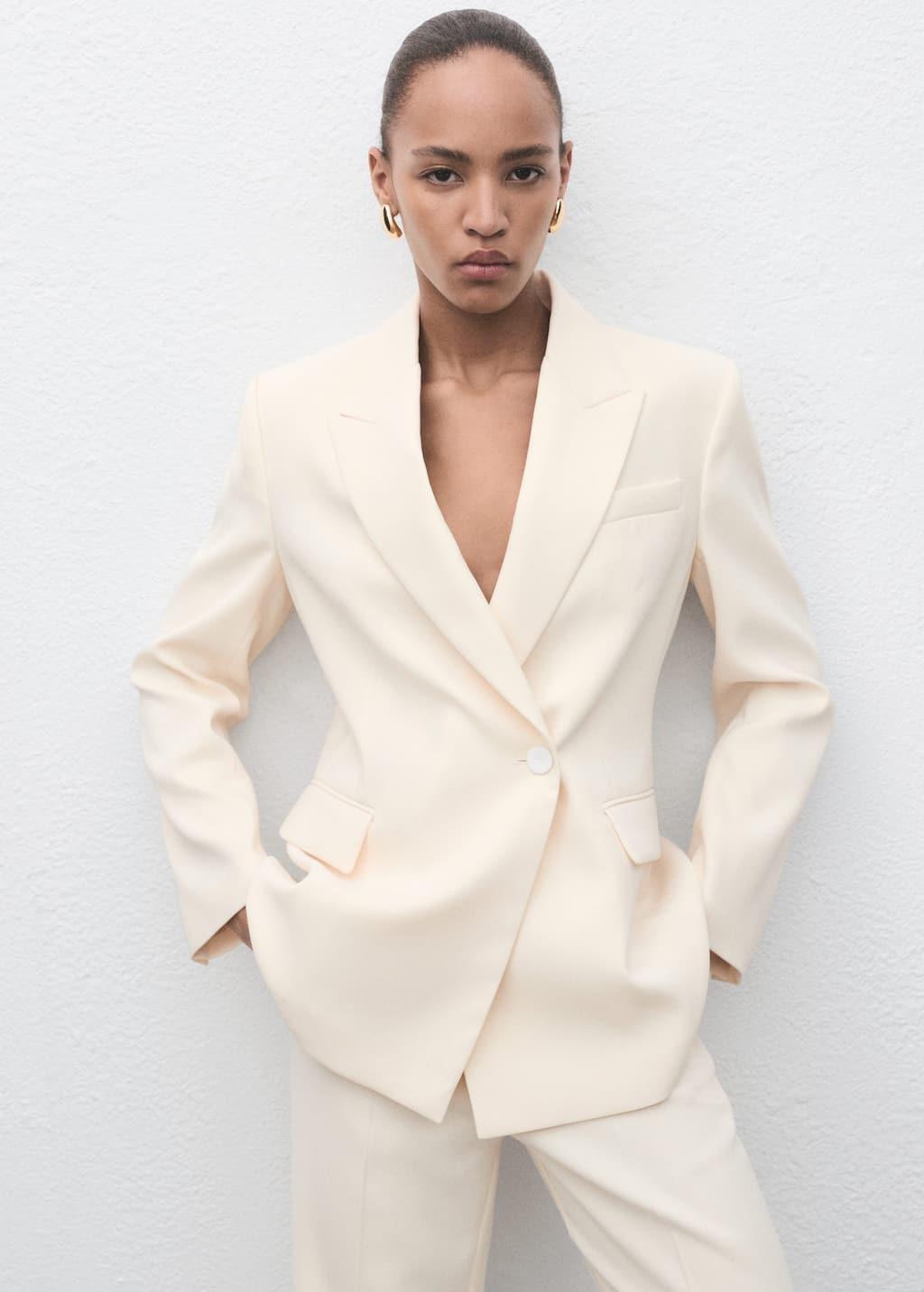 YELLOW Double-breasted suit jacket, , large image number 0