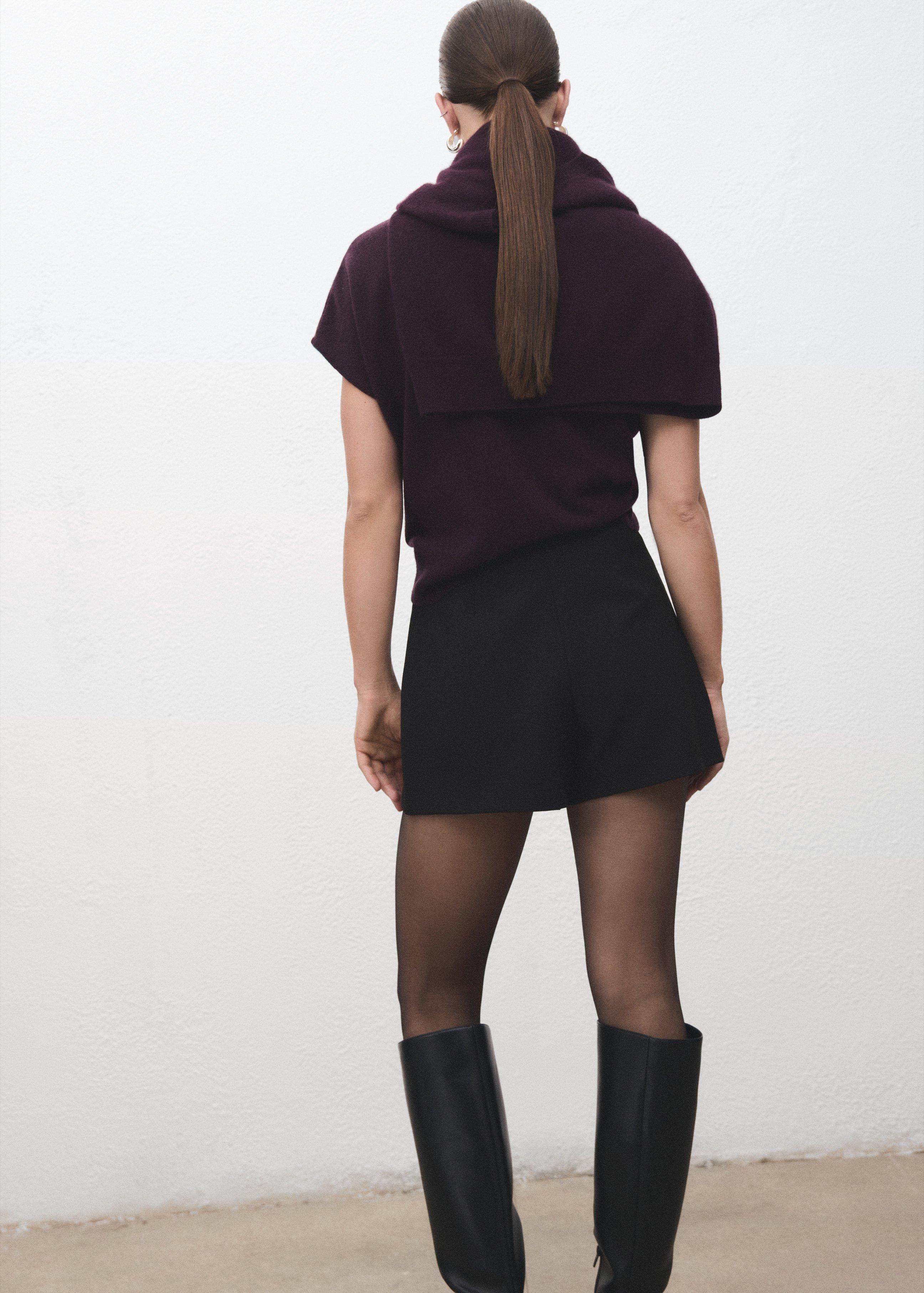 Black Wrapped Skort, Black, medium