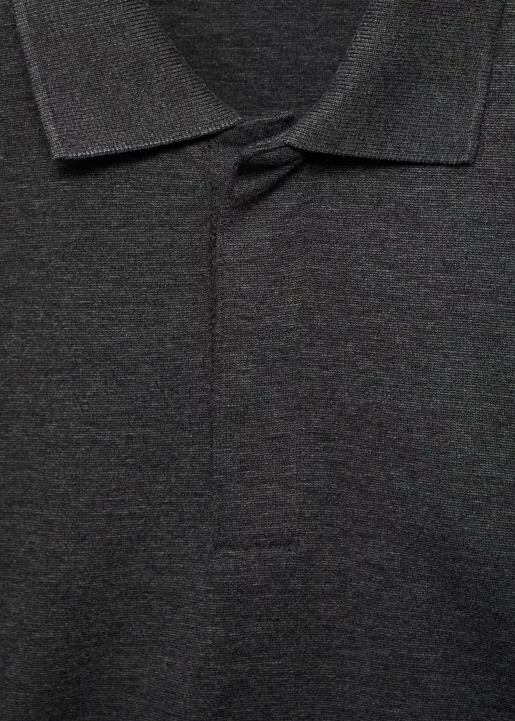 Grey Regular-Fit Knitted Polo Sweater, Dark Grey, large image number 4