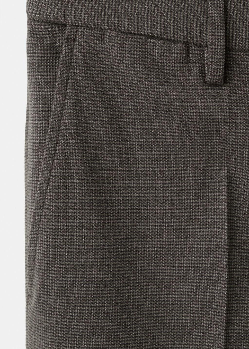 Brown Slim-Fit Flannel Trousers, Dark Brown, large image number 1