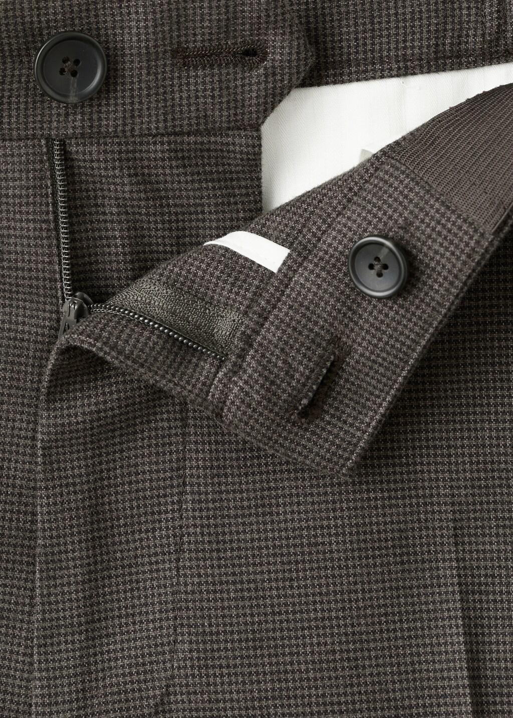 Brown Slim-Fit Flannel Trousers, Dark Brown, large image number 5