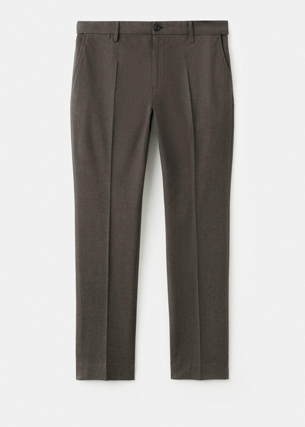 Brown Slim-Fit Flannel Trousers, Dark Brown, large image number 8