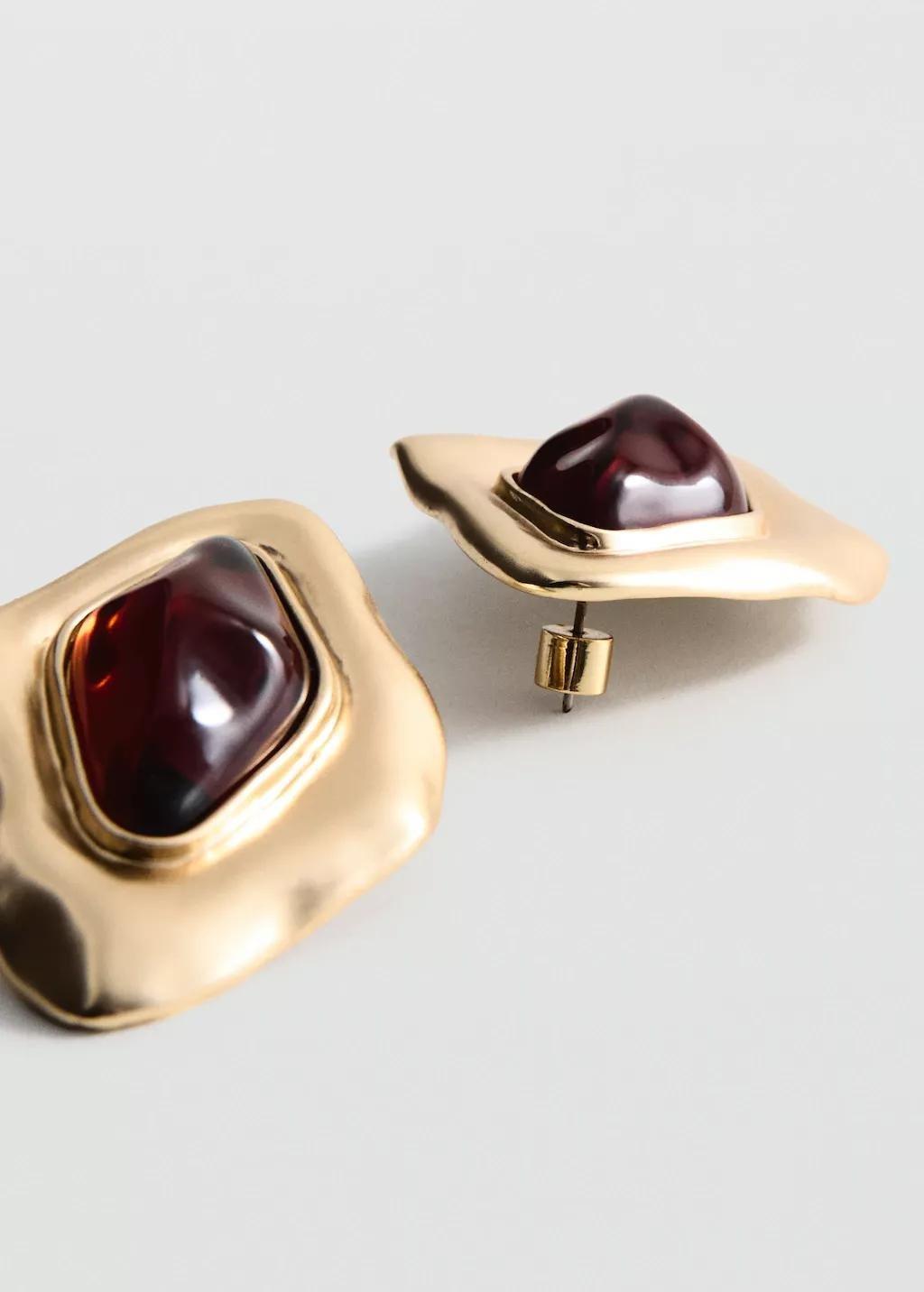 Gold Combined Irregular Earrings, 0201_OR, medium