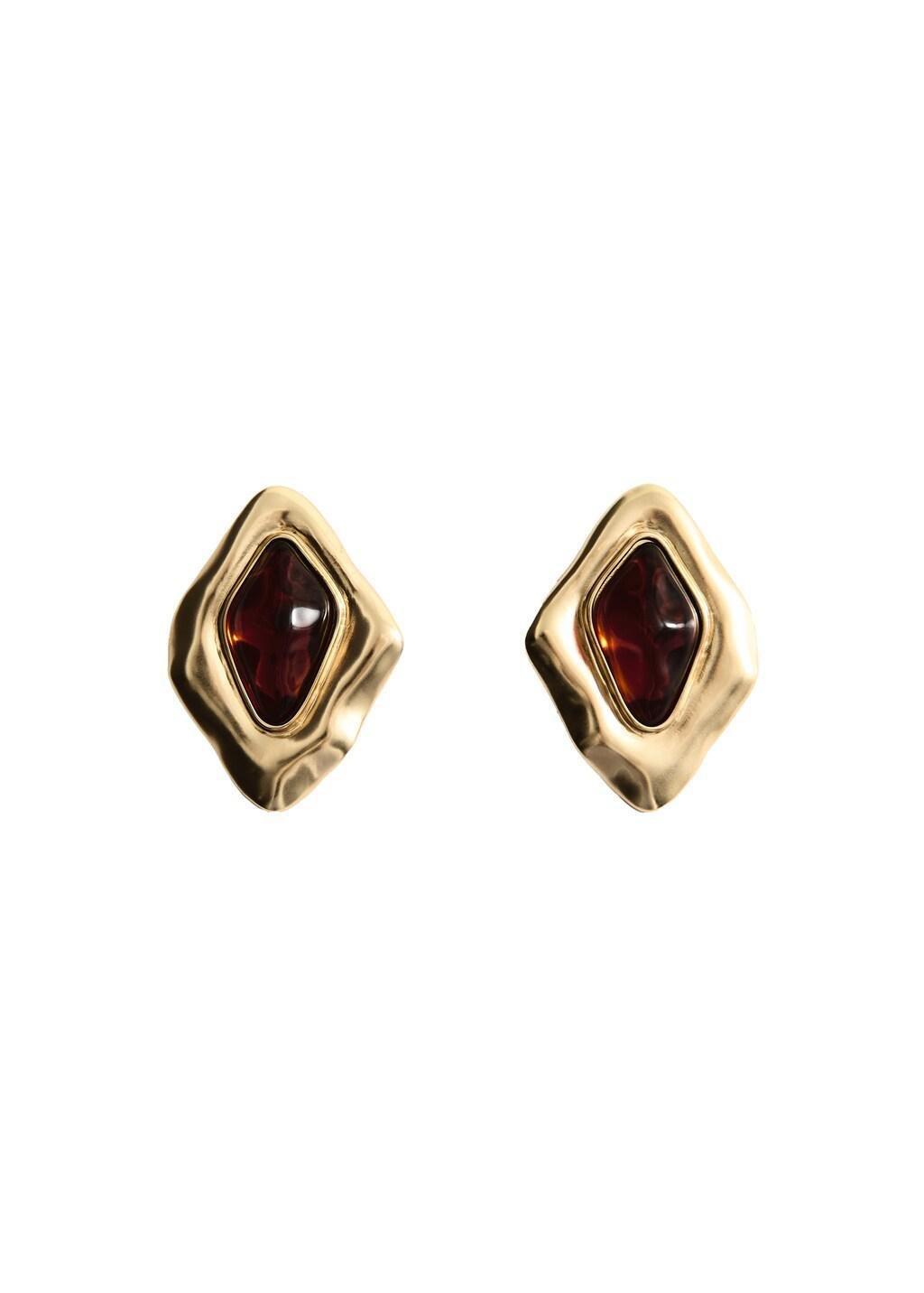 Gold Combined Irregular Earrings, 0201_OR, large image number 3