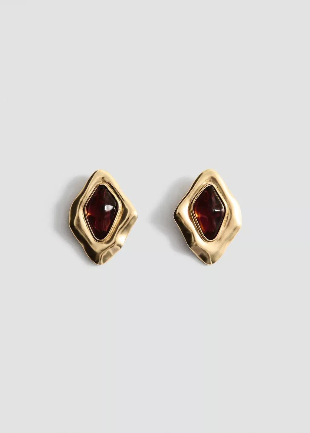 Gold Combined Irregular Earrings, 0201_OR, large image number 4