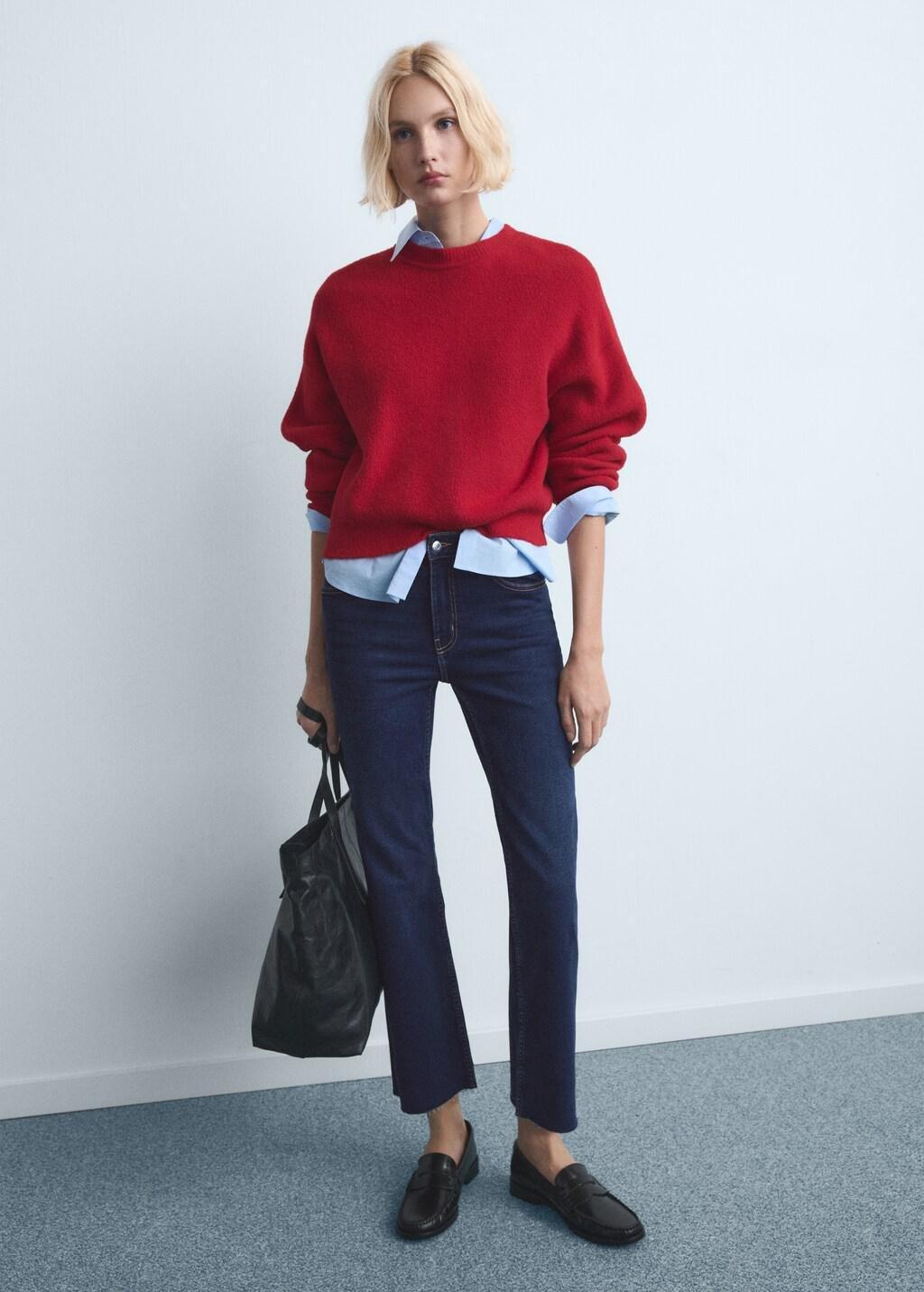 Blue Sienna Flared Cropped Jeans, 0201_TO, large image number 0