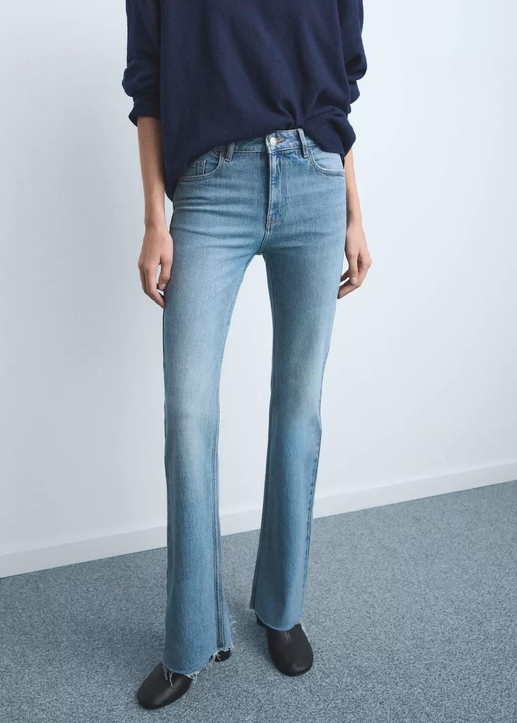 Blue Fiona Flared Mid-Rise Jeans, Open Blue, large image number 6