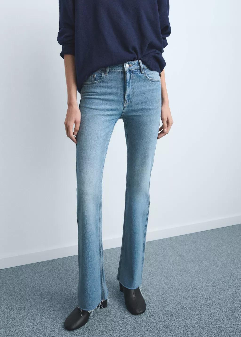 Blue Fiona Flared Mid-Rise Jeans, Open Blue, large image number 10