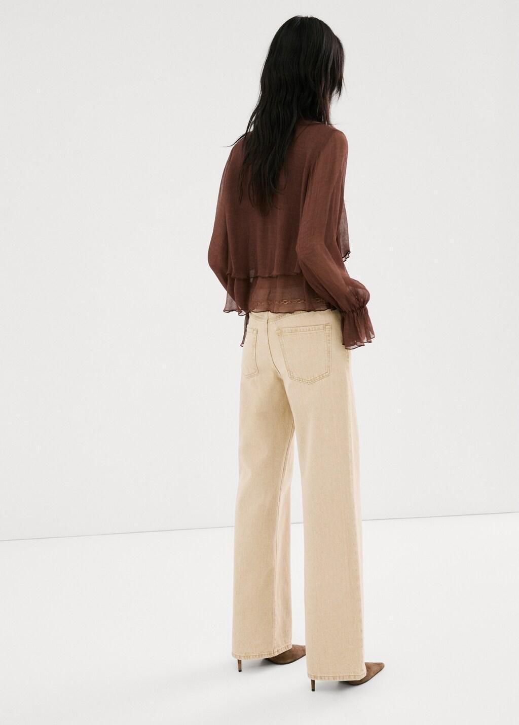 Brown Danila High-Waisted Wide Leg Jeans, Light Pastel Brown, large image number 5