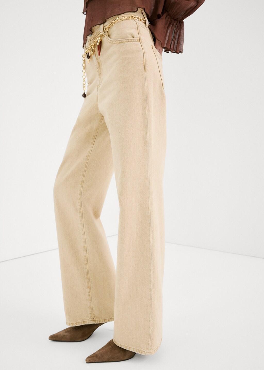 Brown Danila High-Waisted Wide Leg Jeans, Light Pastel Brown, large image number 6