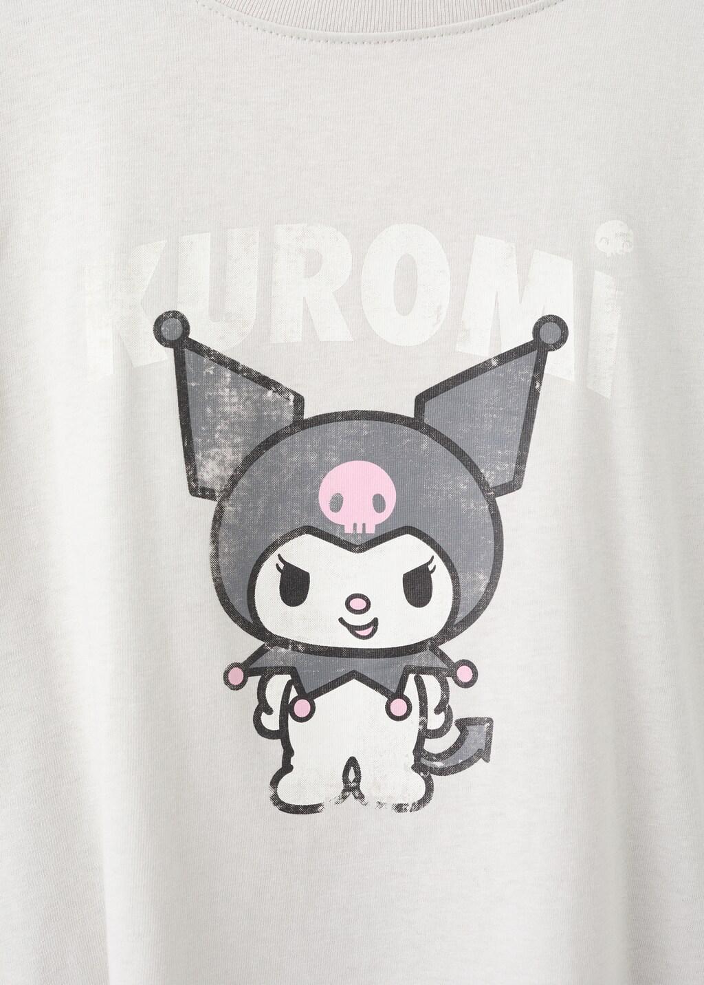 Grey Kuromi T-Shirt, Kids Girls, Grey, medium