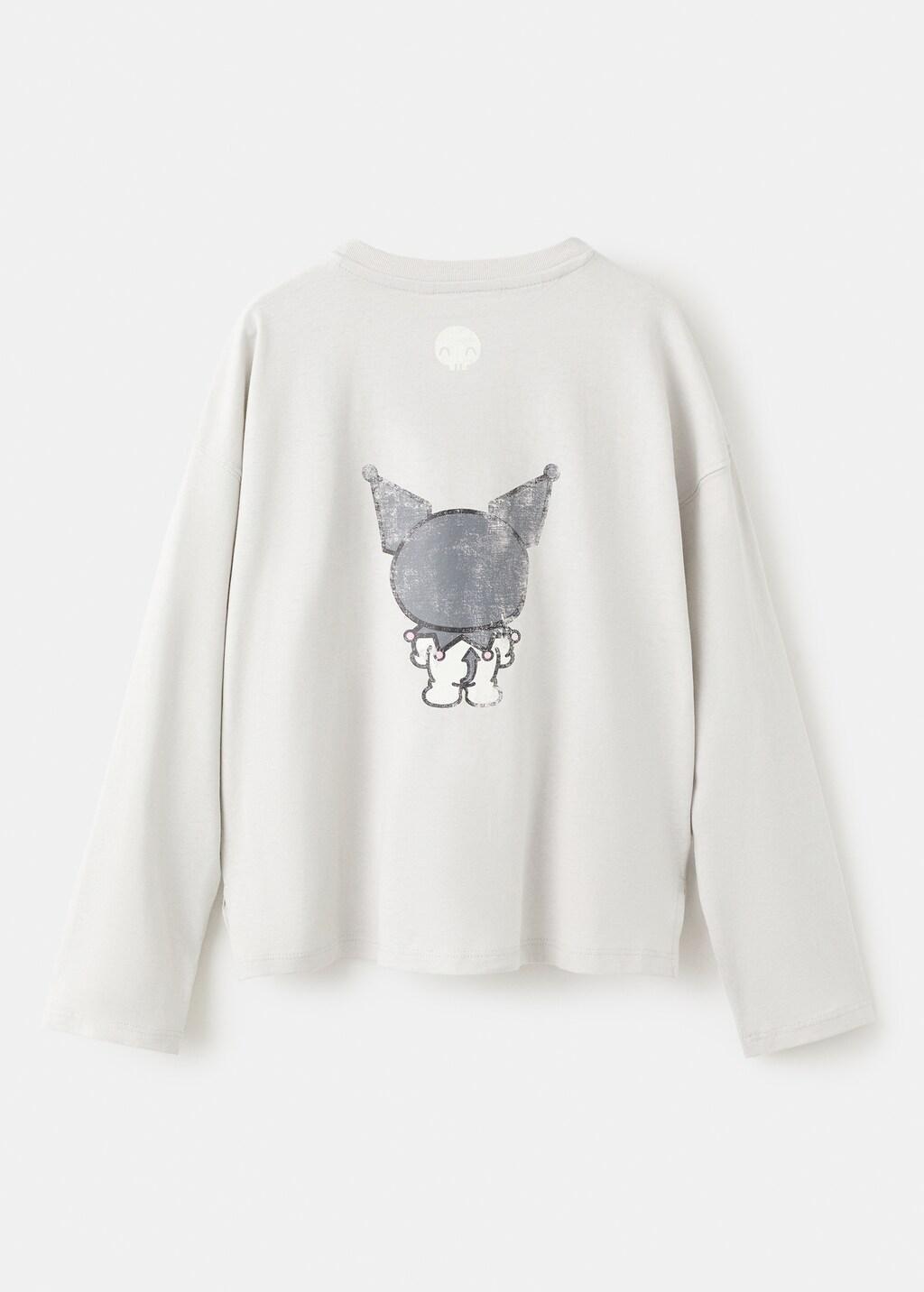Grey Kuromi T-Shirt, Kids Girls, Grey, medium