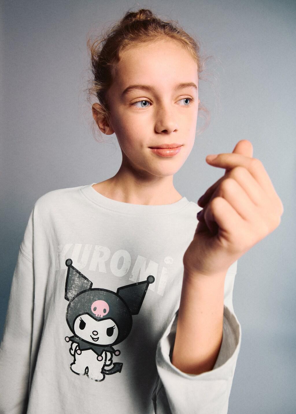 Grey Kuromi T-Shirt, Kids Girls, Grey, large image number 3