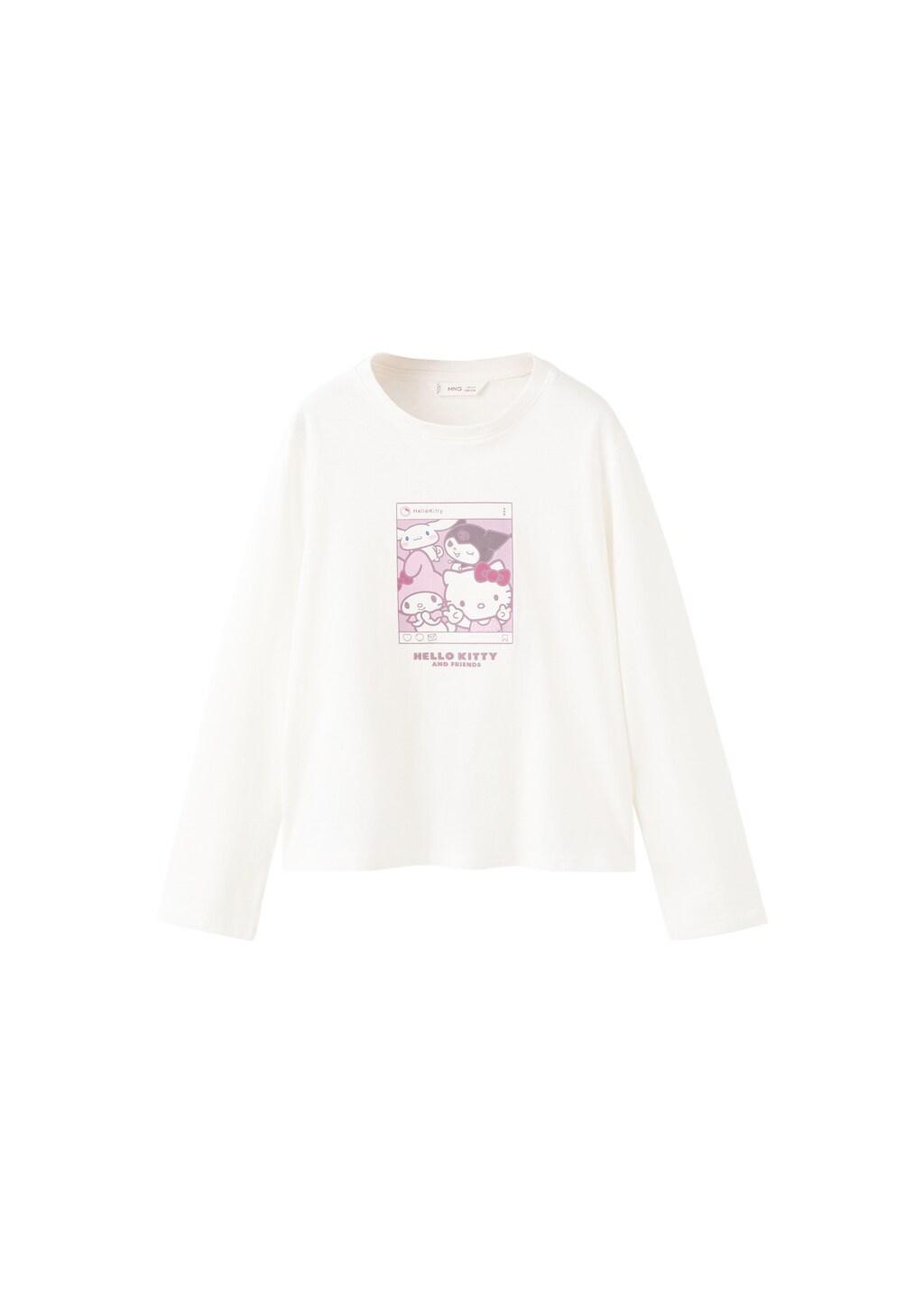 White Hello Kitty T-Shirt, Kids Girls, Natural White, large image number 7