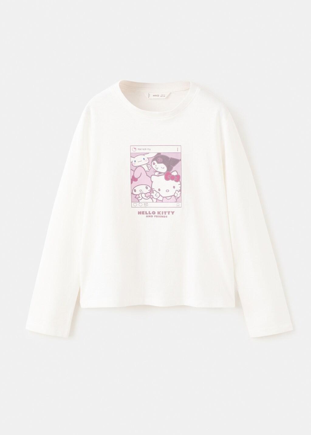 White Hello Kitty T-Shirt, Kids Girls, Natural White, large image number 8