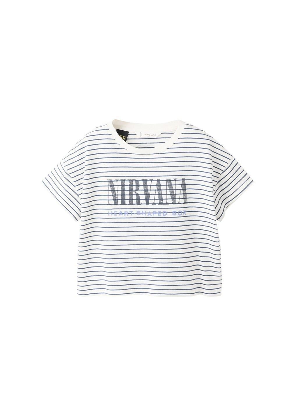 White Nirvana Design T-Shirt, Kids Girls, Natural White, large image number 3