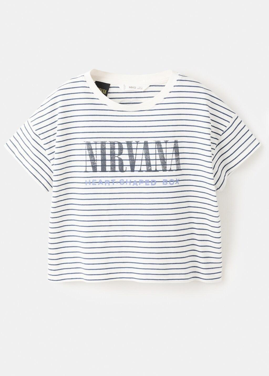 White Nirvana Design T-Shirt, Kids Girls, Natural White, large image number 4