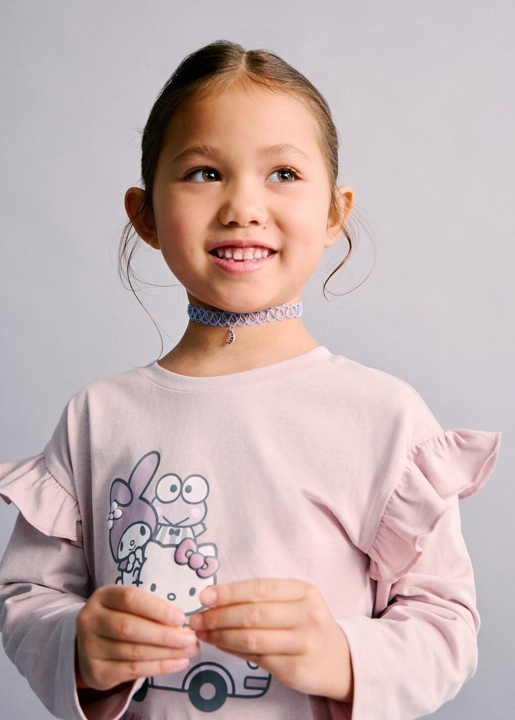 Pink Hello Kitty Ruffle T-Shirt, Kids Unisex, Pink, large image number 3