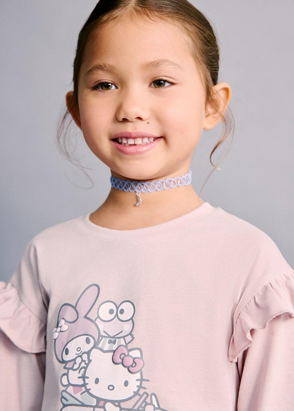 Pink Hello Kitty Ruffle T-Shirt, Kids Unisex, Pink, large image number 4