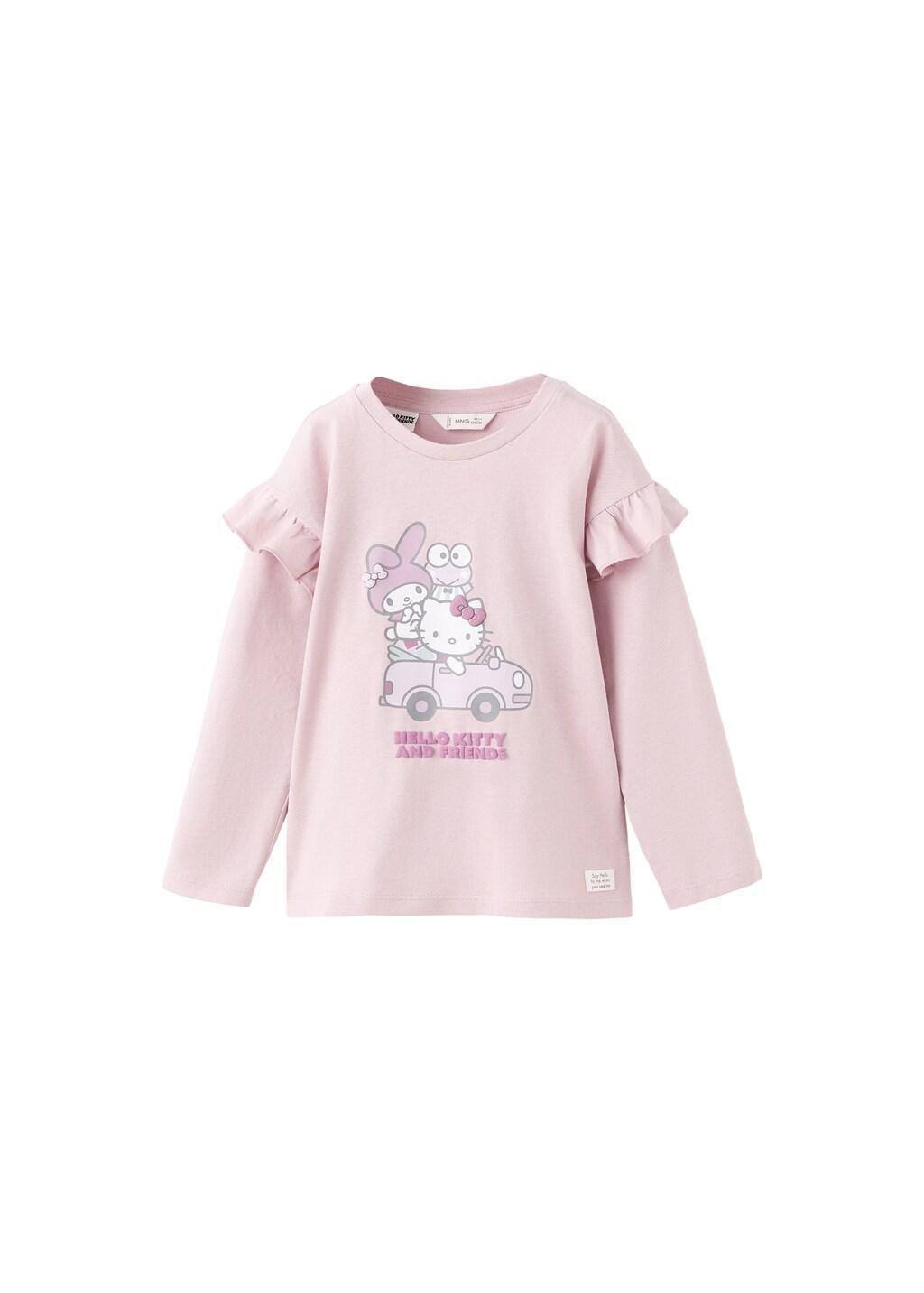 Pink Hello Kitty Ruffle T-Shirt, Kids Unisex, Pink, large image number 6