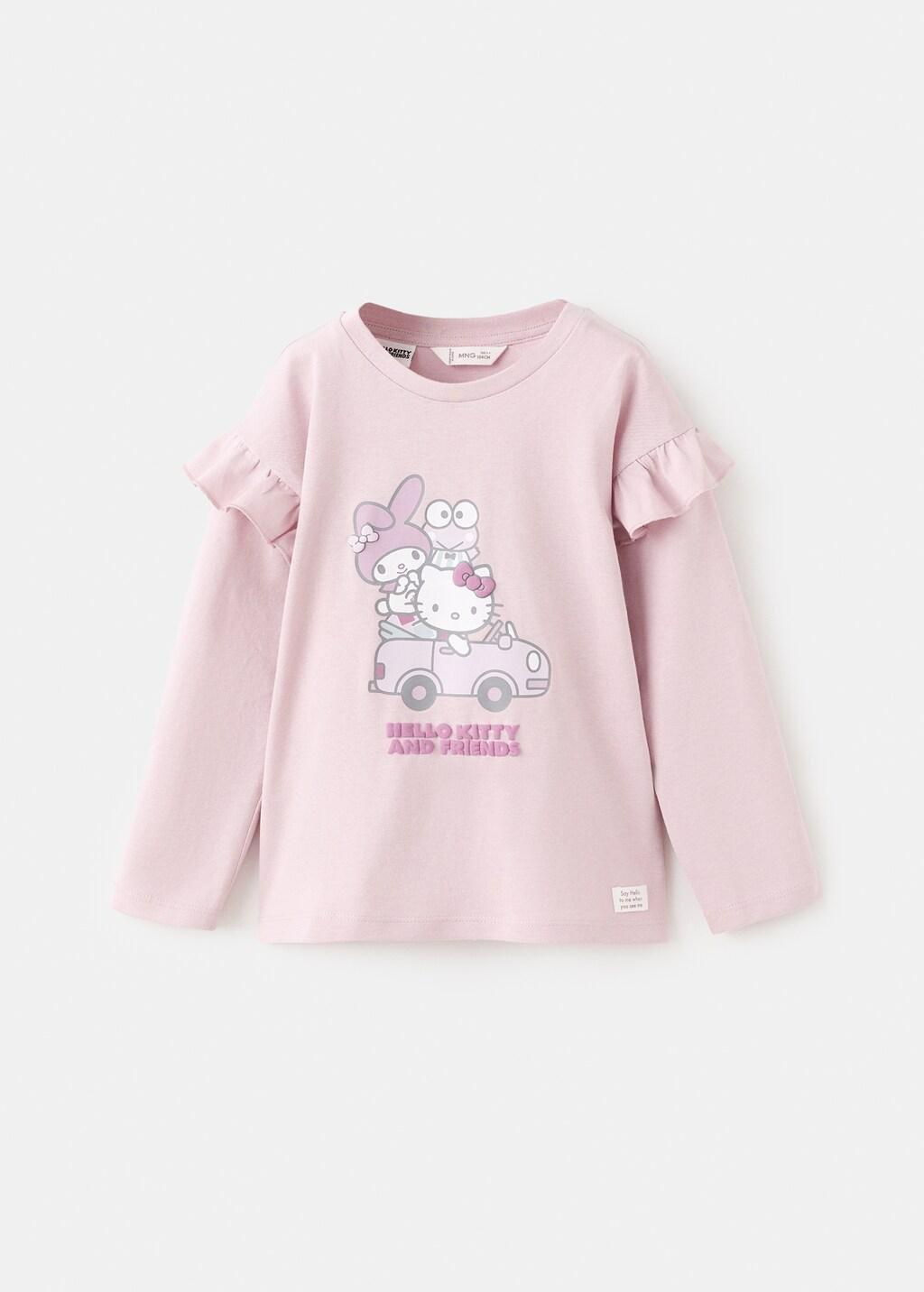 Pink Hello Kitty Ruffle T-Shirt, Kids Unisex, Pink, large image number 7