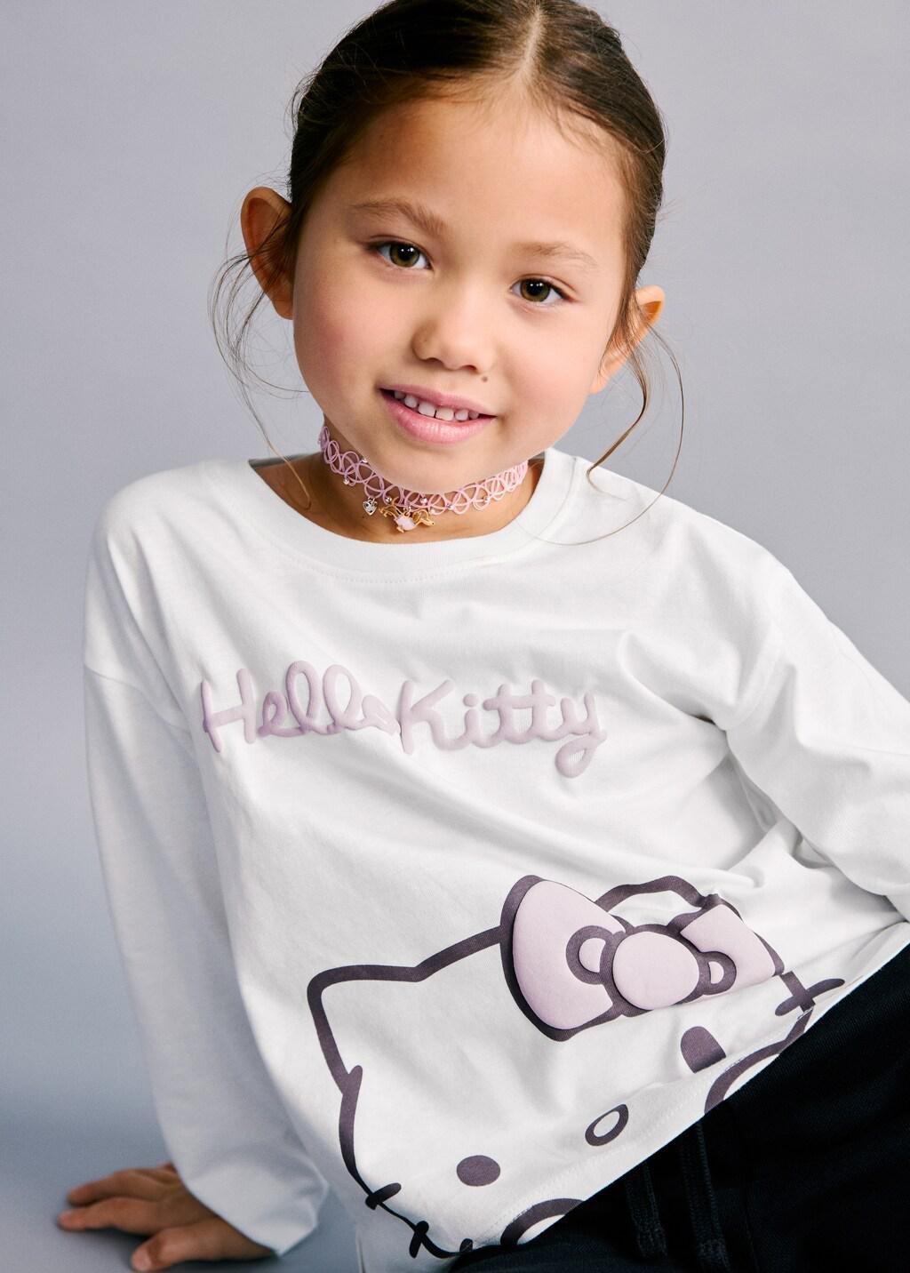 White Hello Kitty T-Shirt, Kids Unisex, Natural White, large image number 3