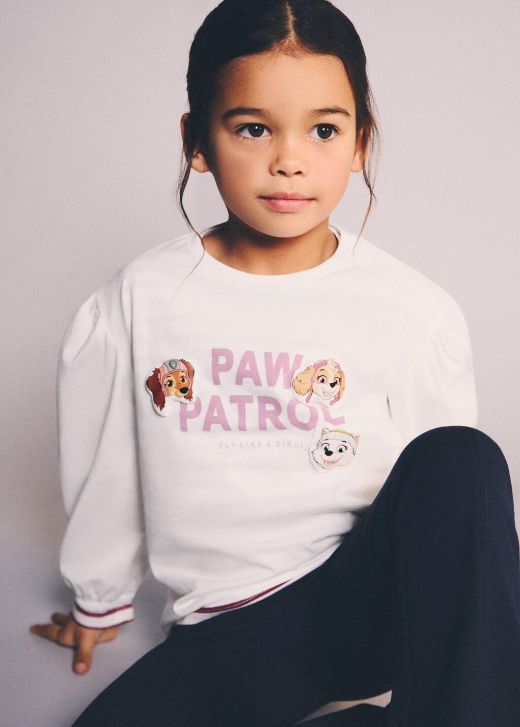 White Paw Patrol T-Shirt, Kids Unisex, Natural White, medium