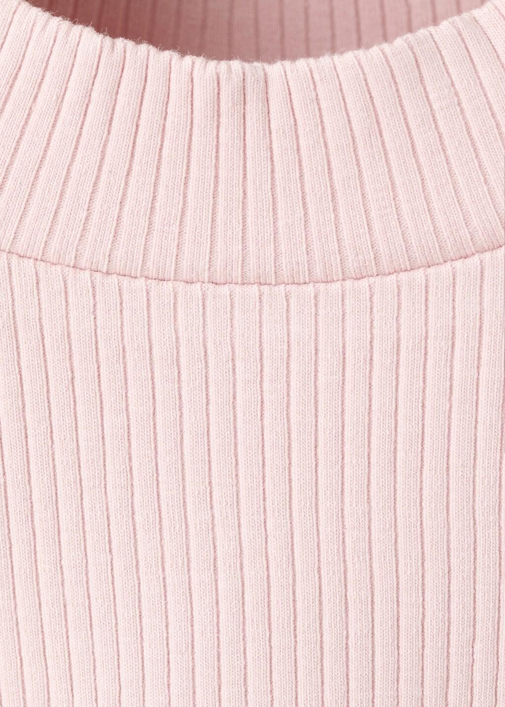 Pink Ribbed Long-Sleeved T-Shirt, Baby Girl, 0201_85, large image number 1