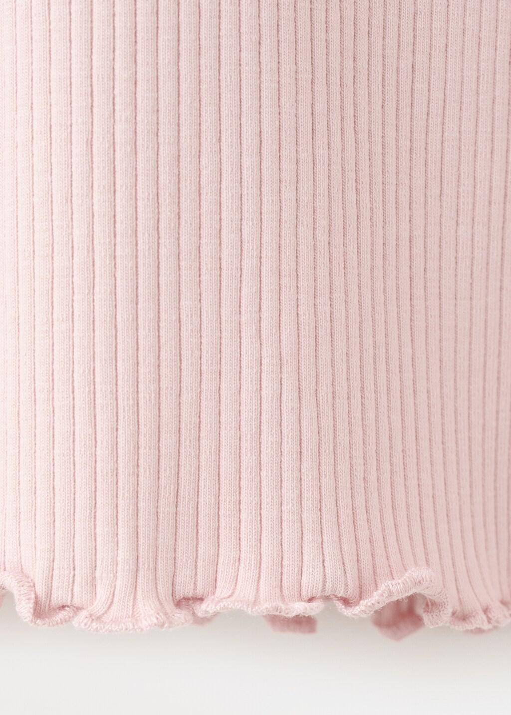 Pink Ribbed Long-Sleeved T-Shirt, Baby Girl, 0201_85, large image number 3