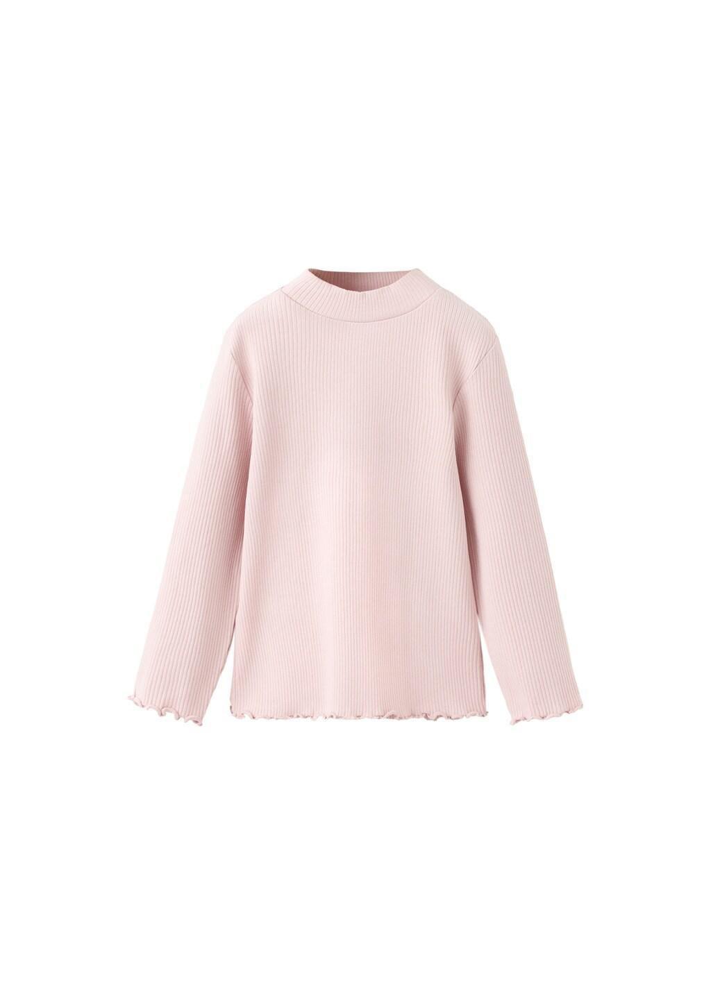 Pink Ribbed Long-Sleeved T-Shirt, Baby Girl, 0201_85, large image number 4