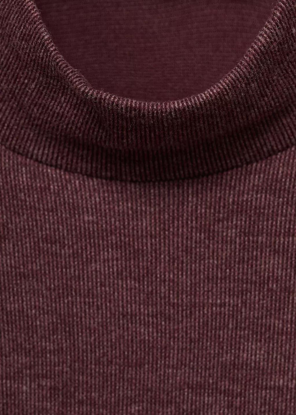Burgundy High Collar T-Shirt, 0201_78, large image number 1