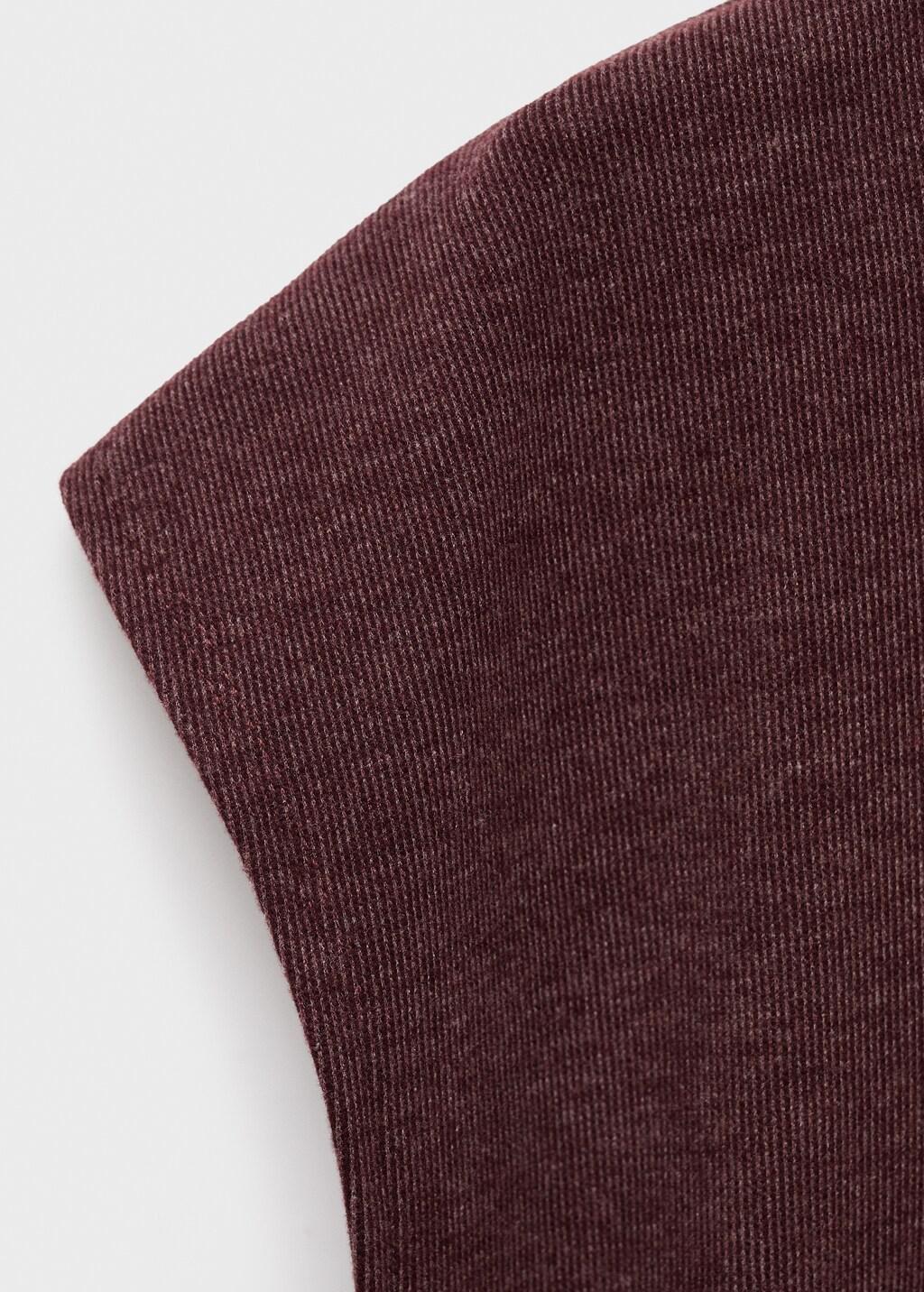 Burgundy High Collar T-Shirt, 0201_78, large image number 5